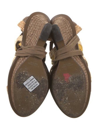 Bottega Veneta Raffia Colorblock Pattern Espadrilles