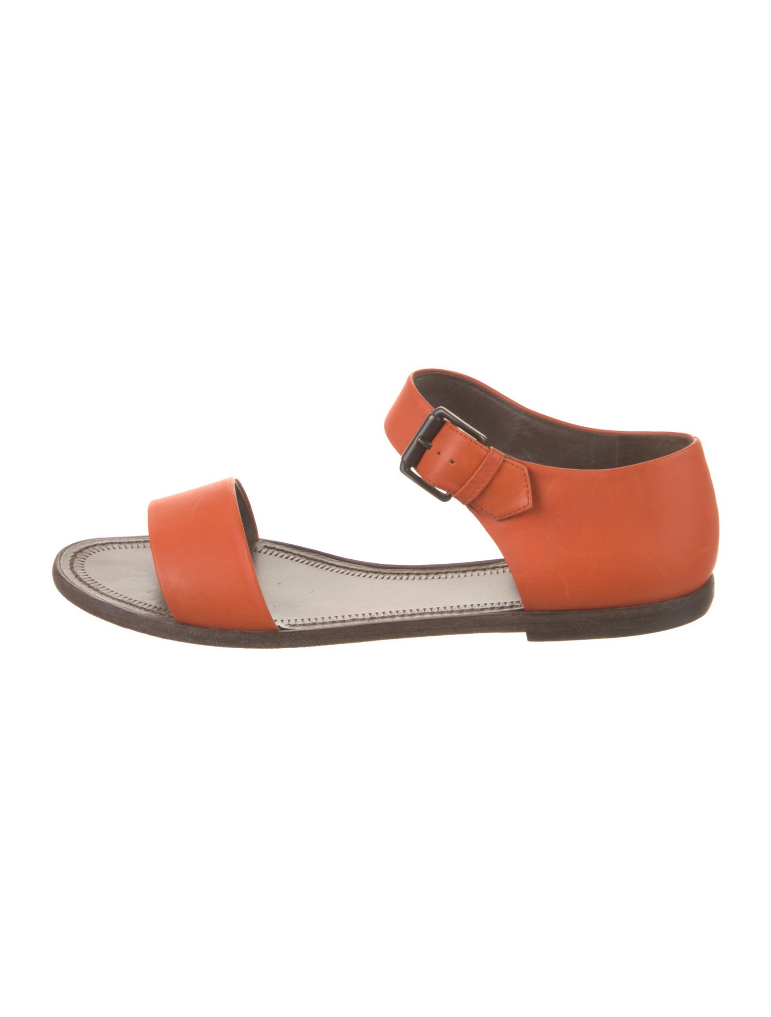 Bottega Leather Sandals Orange Sandals, Shoes BOT243029