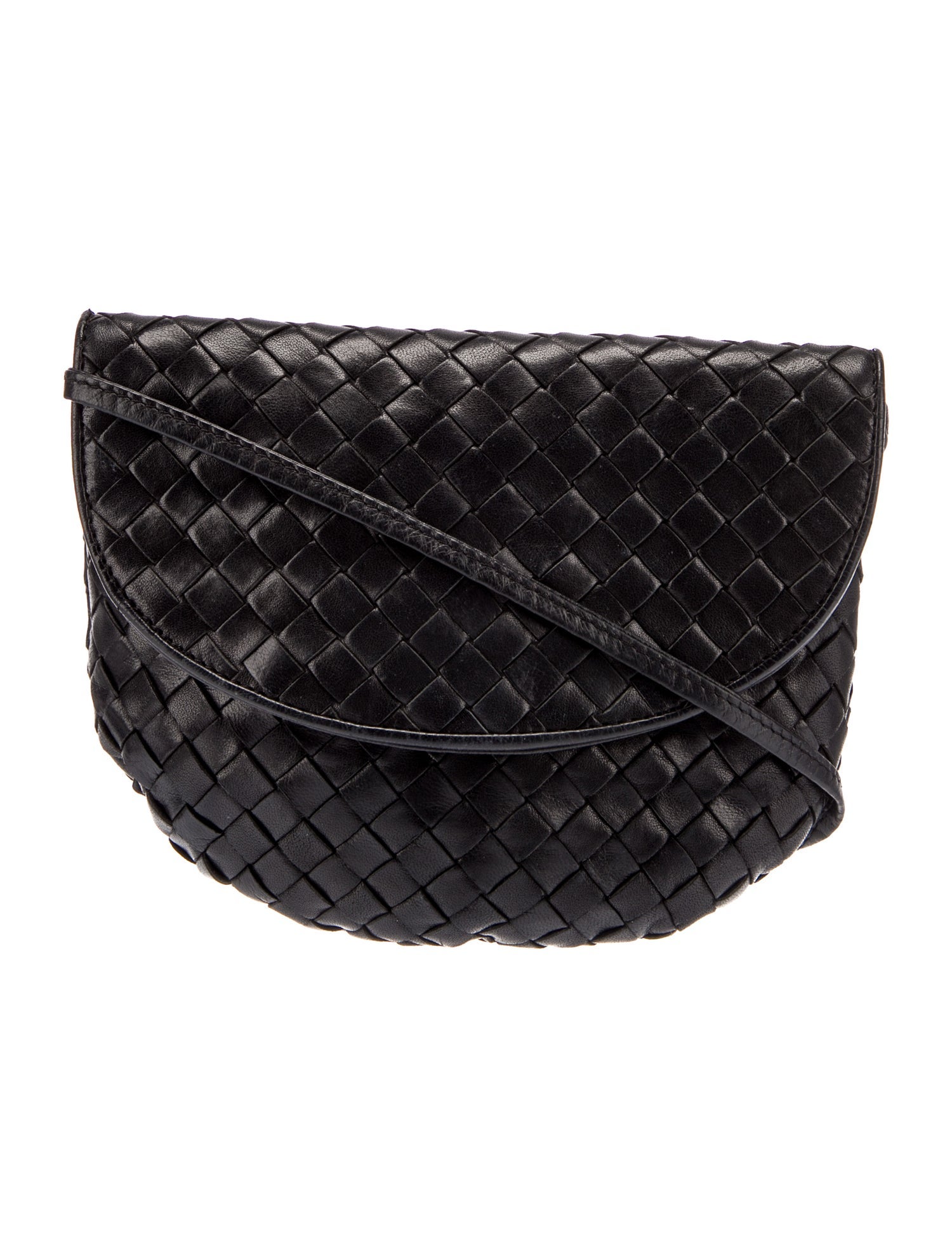 Bottega Intrecciato Crossbody Bag Black Crossbody Bags