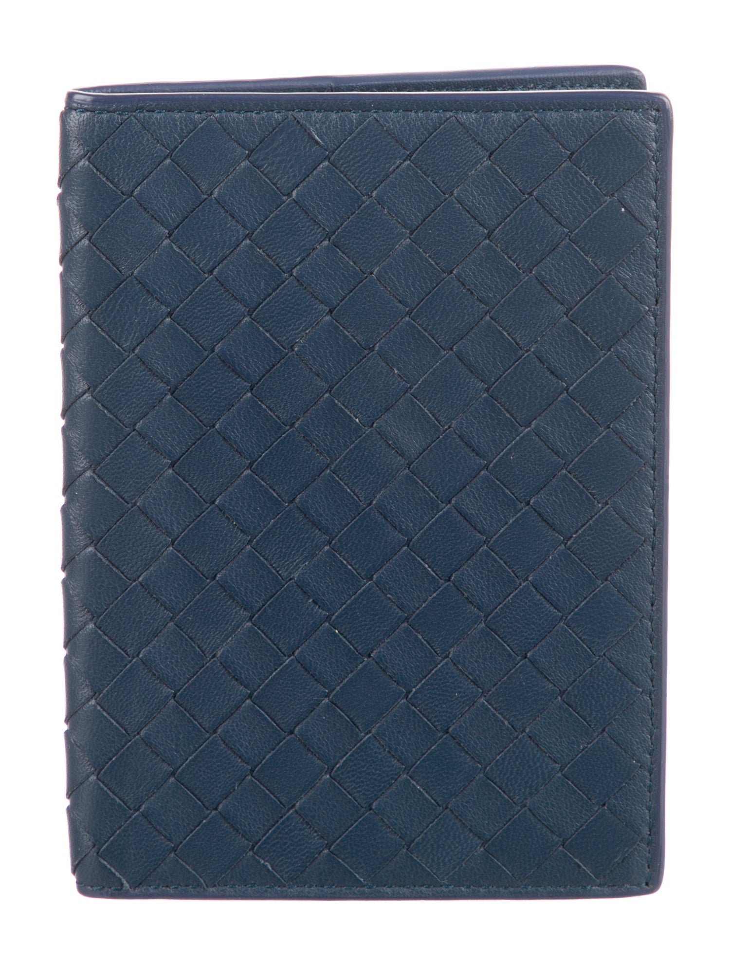 Bottega Intrecciato Passport Cover Blue Travel, Accessories