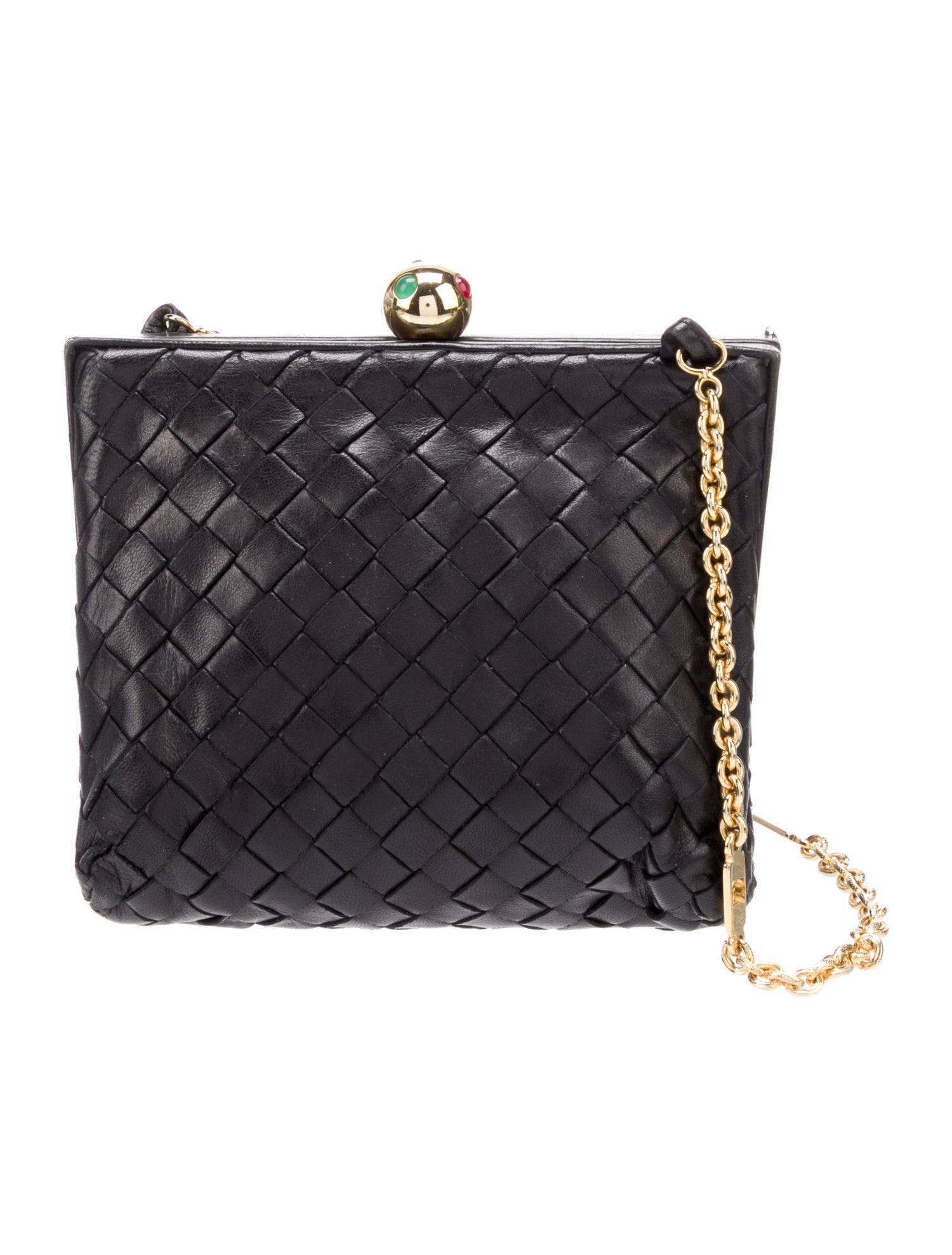 Bottega Intrecciato Crossbody Bag Black Crossbody Bags