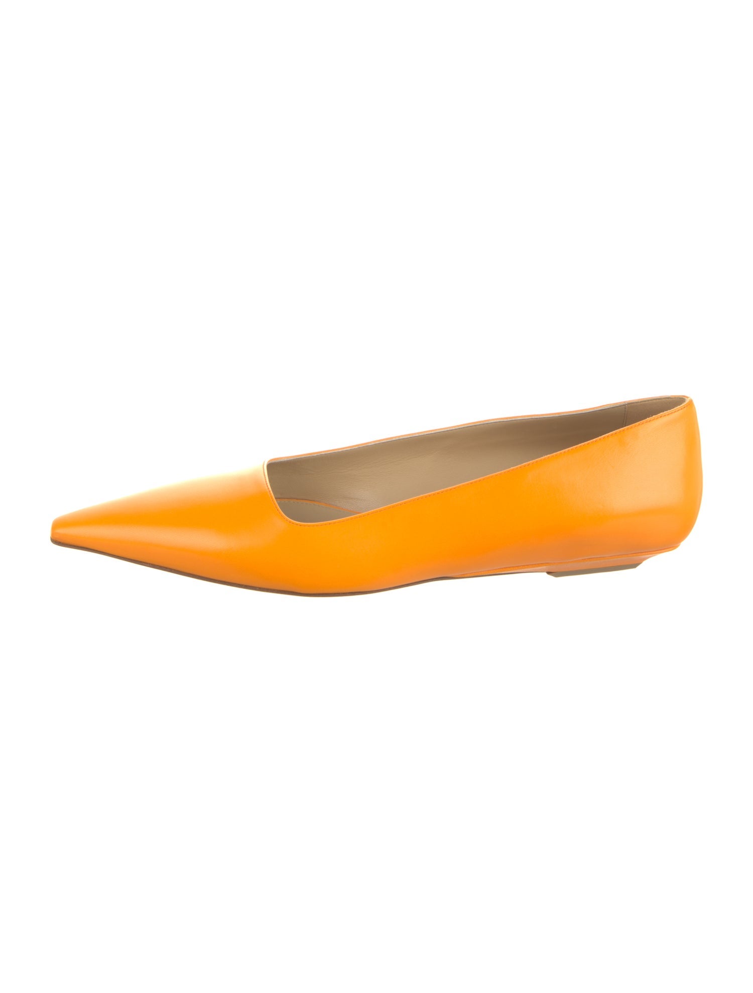 Bottega Leather Flats w/ Tags Orange Flats, Shoes BOT245850
