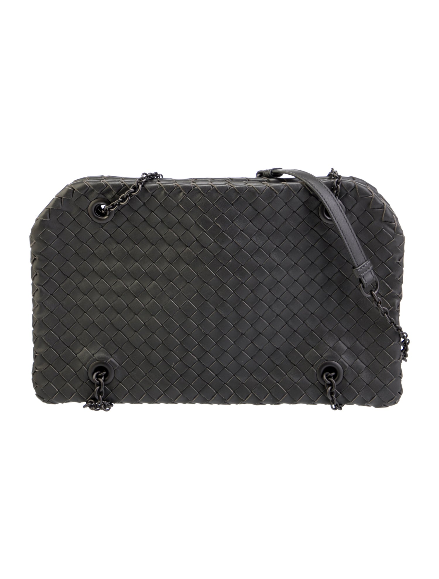 Bottega Veneta Intrecciato Duo Shoulder Bag - Grey Shoulder