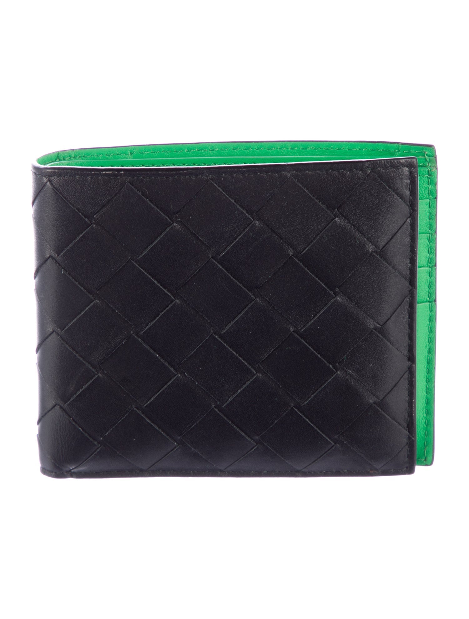 Bottega Veneta Intrecciato Weave Leather Wallet - Black