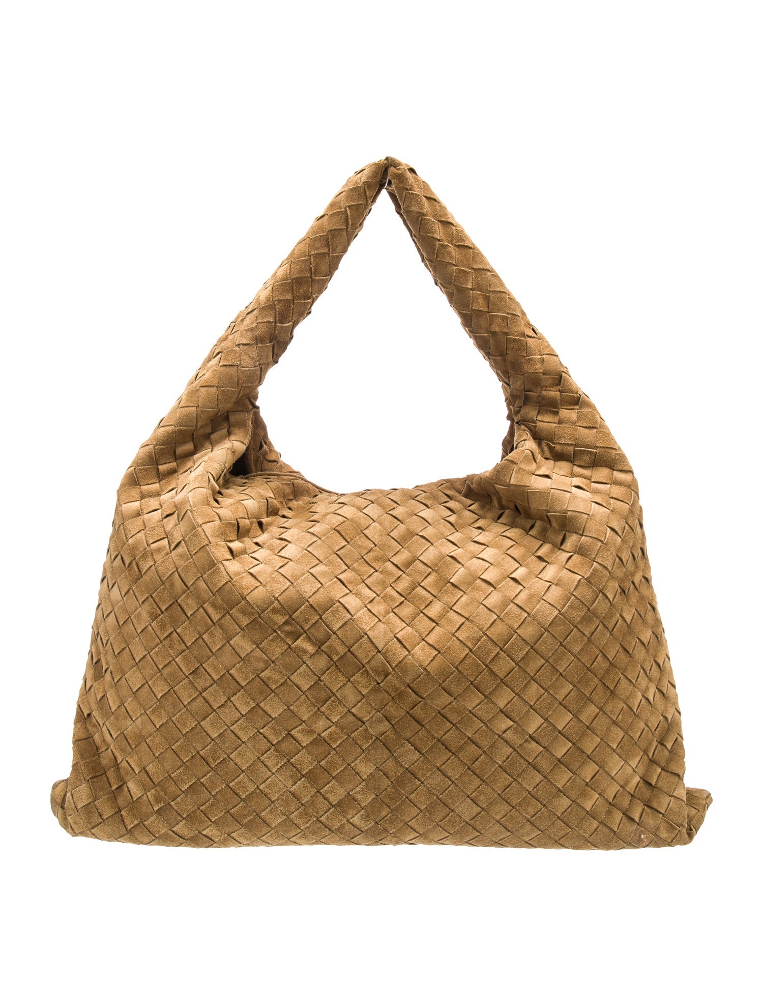 Bottega Veneta Large Suede Intrecciato Hop Bag - Green Hobos