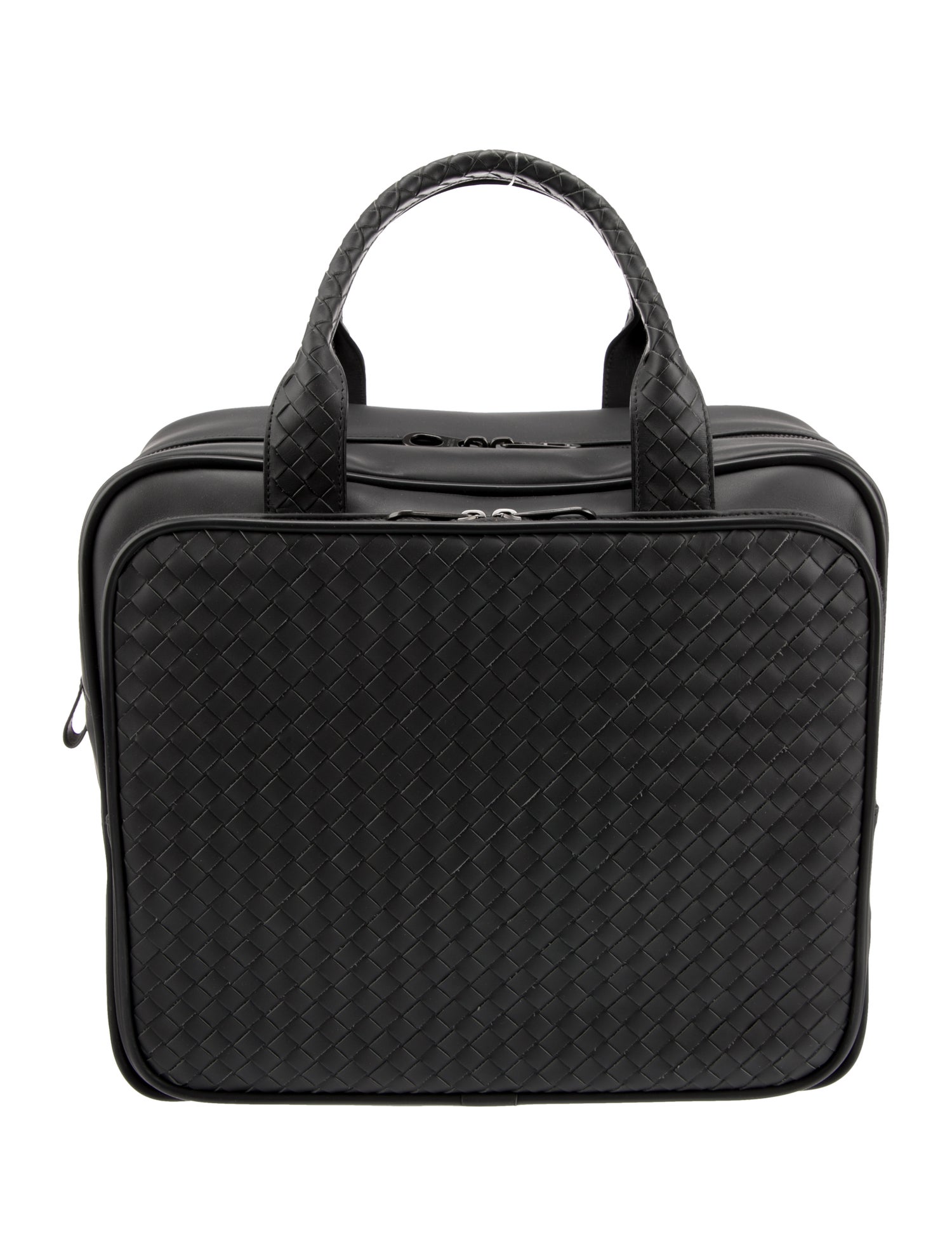 Bottega Veneta Intrecciato-Trimmed Briefcase - Grey Briefcases, Bags ...