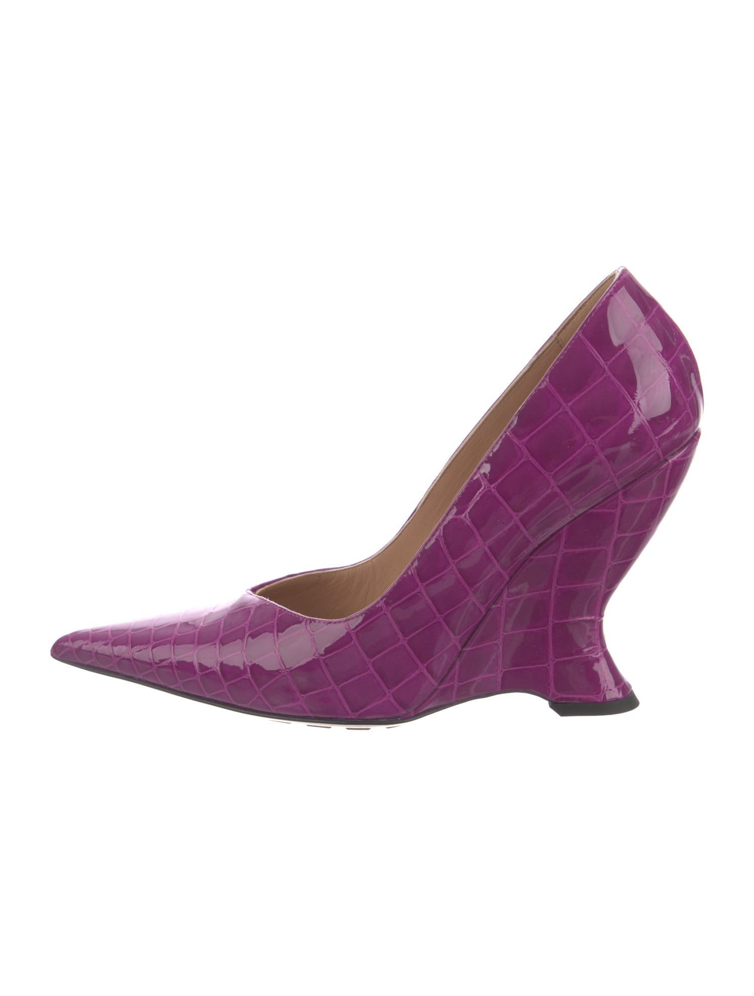 Bottega Veneta Patent Leather Printed Pumps - Purple Pumps, Shoes ...