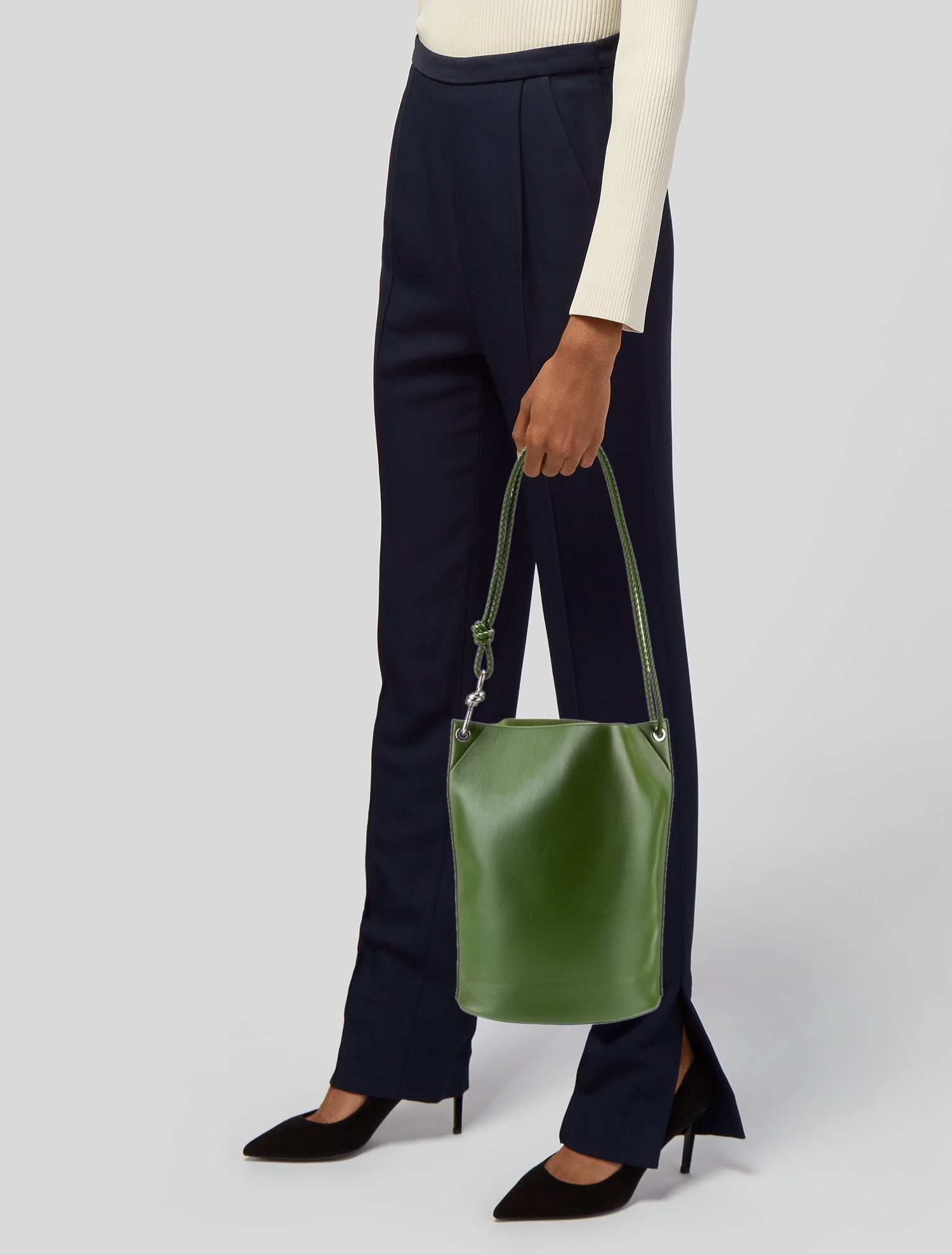 Bottega Veneta Medium Knot Bucket Bag - Green Bucket Bags