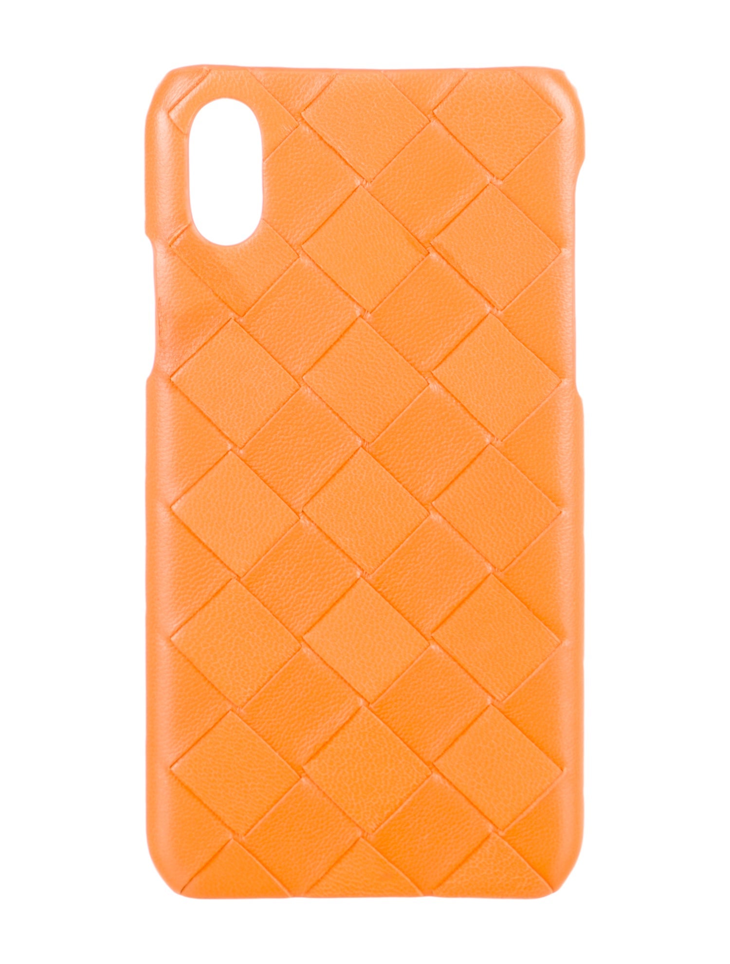 Bottega Veneta Intrecciato Leather iPhone Case - Orange