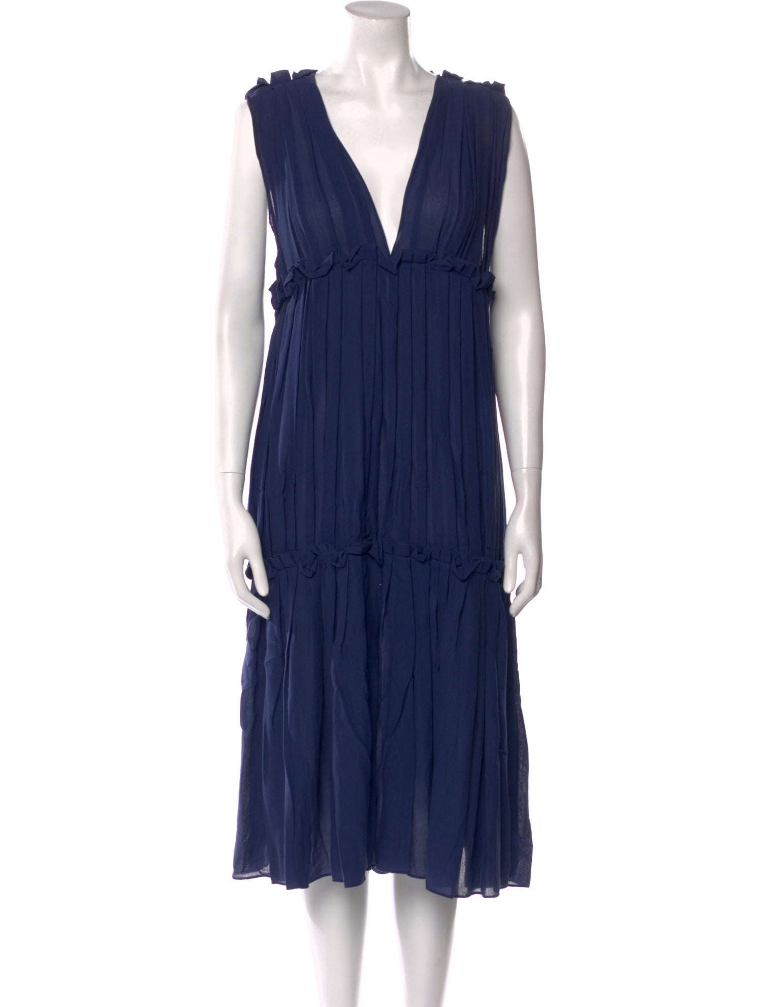 Bottega Veneta V-Neck Long Dress