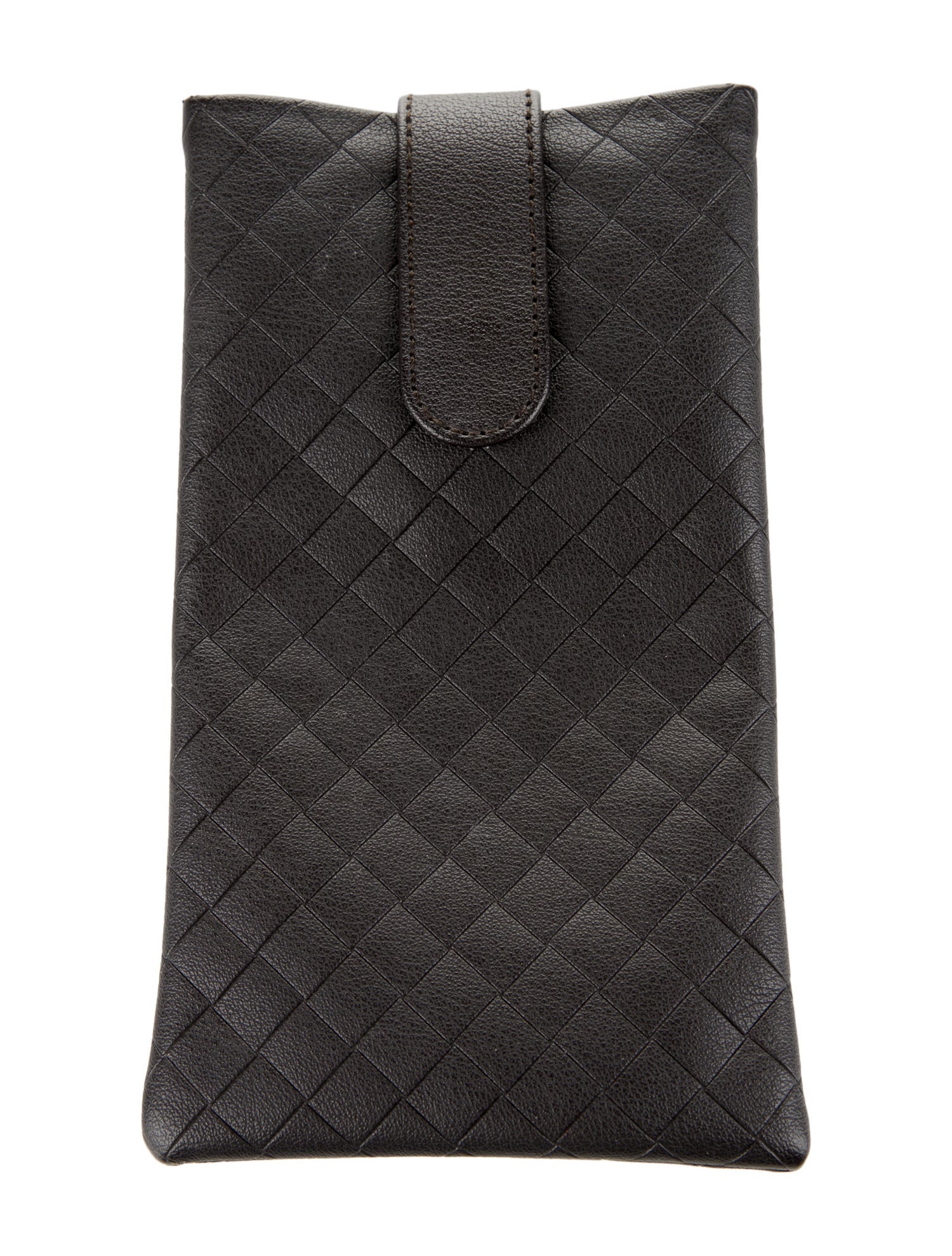 Bottega Veneta Intrecciato Leather Sunglasses Case - Brown