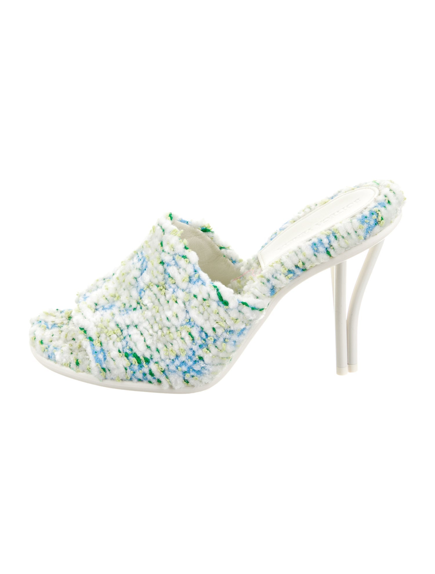 Bottega Veneta Tweed Tweed Pattern Slides