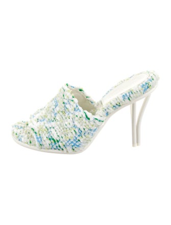 Bottega Veneta Tweed Tweed Pattern Slides