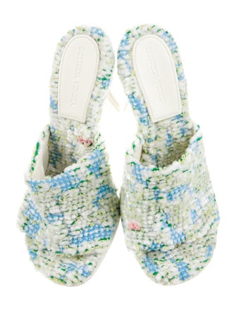 Bottega Veneta Tweed Tweed Pattern Slides