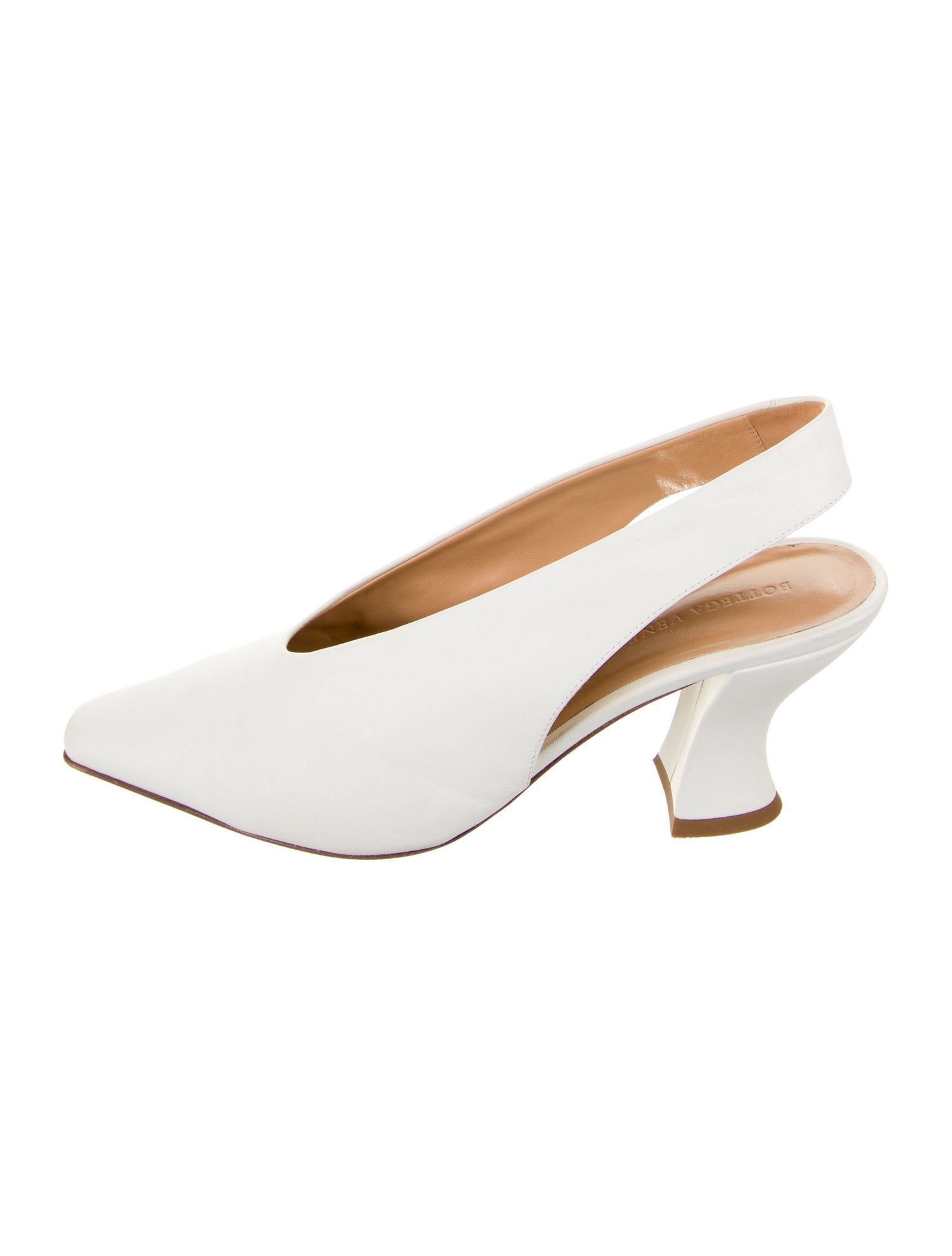 Bottega Leather Slingback Pumps White Pumps, Shoes BOT282187