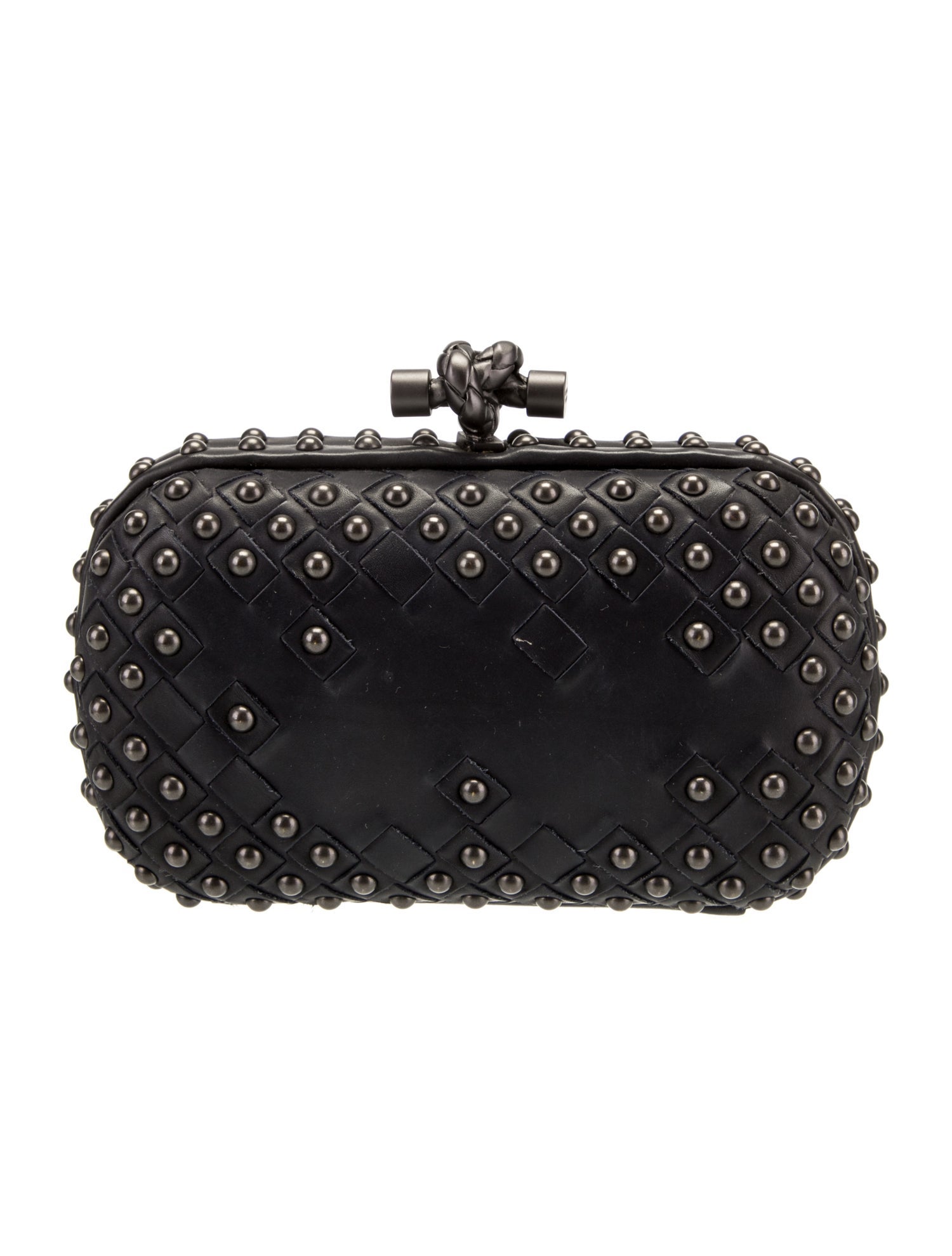Bottega Leather Knot Black Clutches, Handbags BOT283004