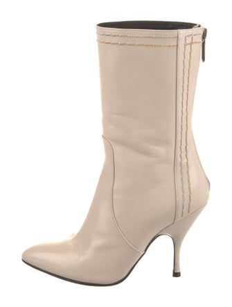 Bottega Veneta Leather Chain-Link Accents Sock Boots