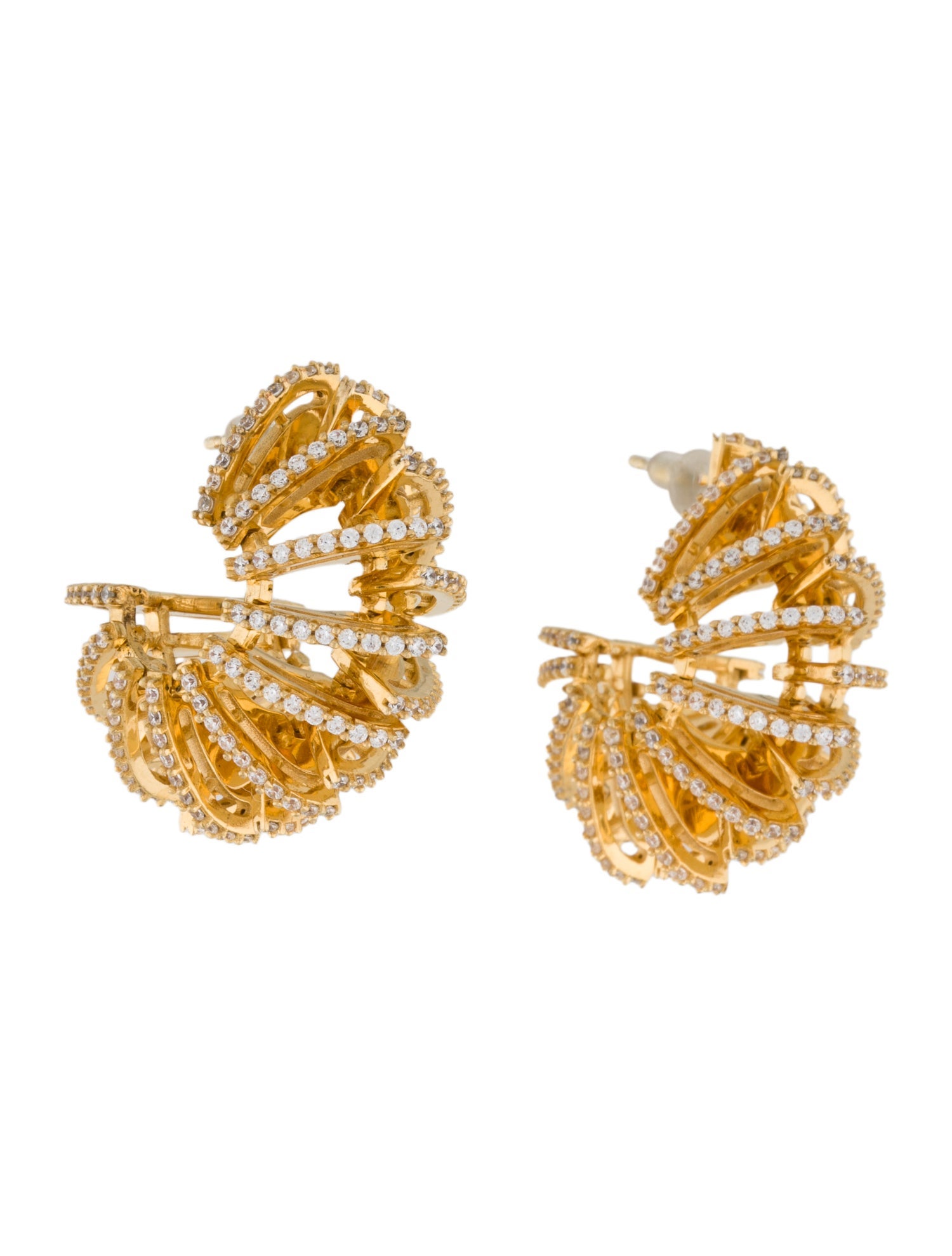 Bottega Veneta Crystal Starburst Hoop Earrings