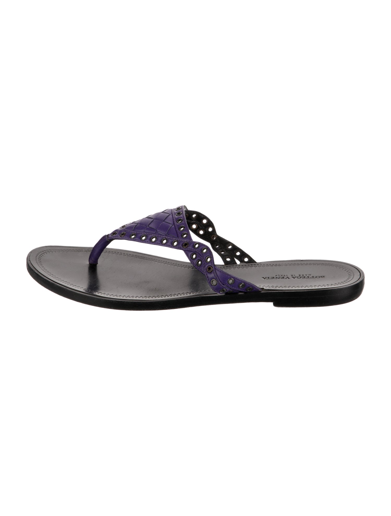 Bottega Veneta Intrecciato Weave Leather Flip Flops