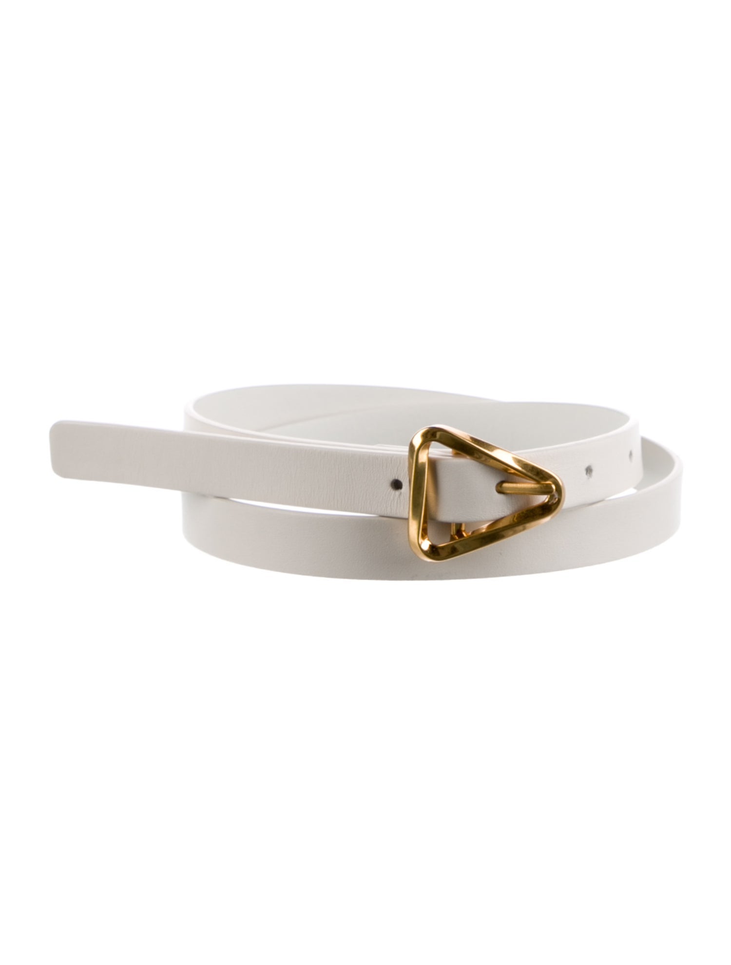 Bottega Veneta Skinny Leather Belt - White Belts  display picture 1