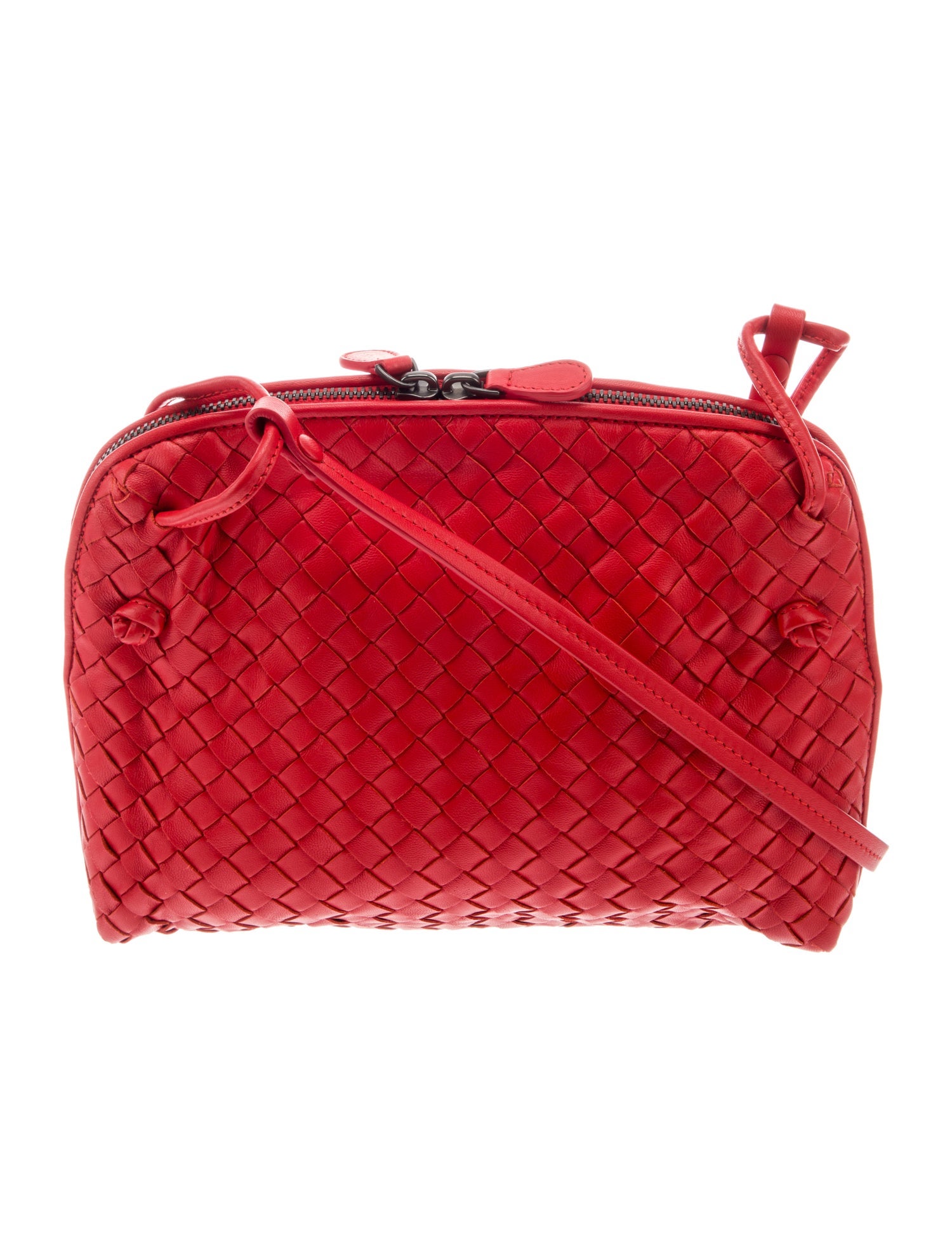Bottega Veneta Intrecciato Crossbody Bag - Red Crossbody
