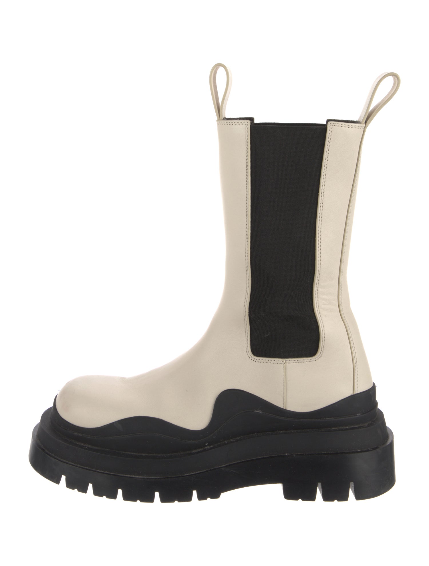 Bottega Veneta Leather Colorblock Pattern Chelsea Boots