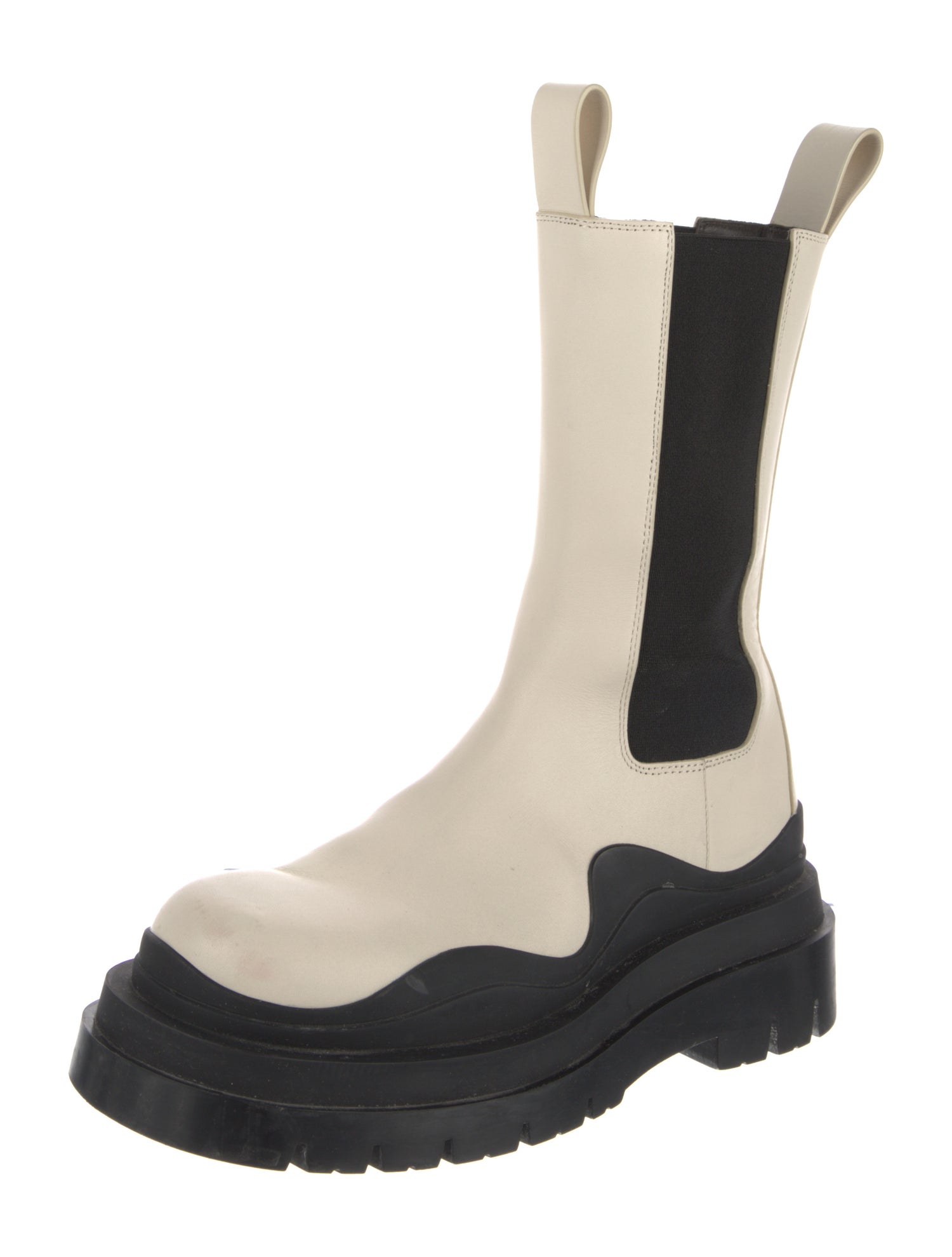 Bottega Veneta Leather Colorblock Pattern Chelsea Boots