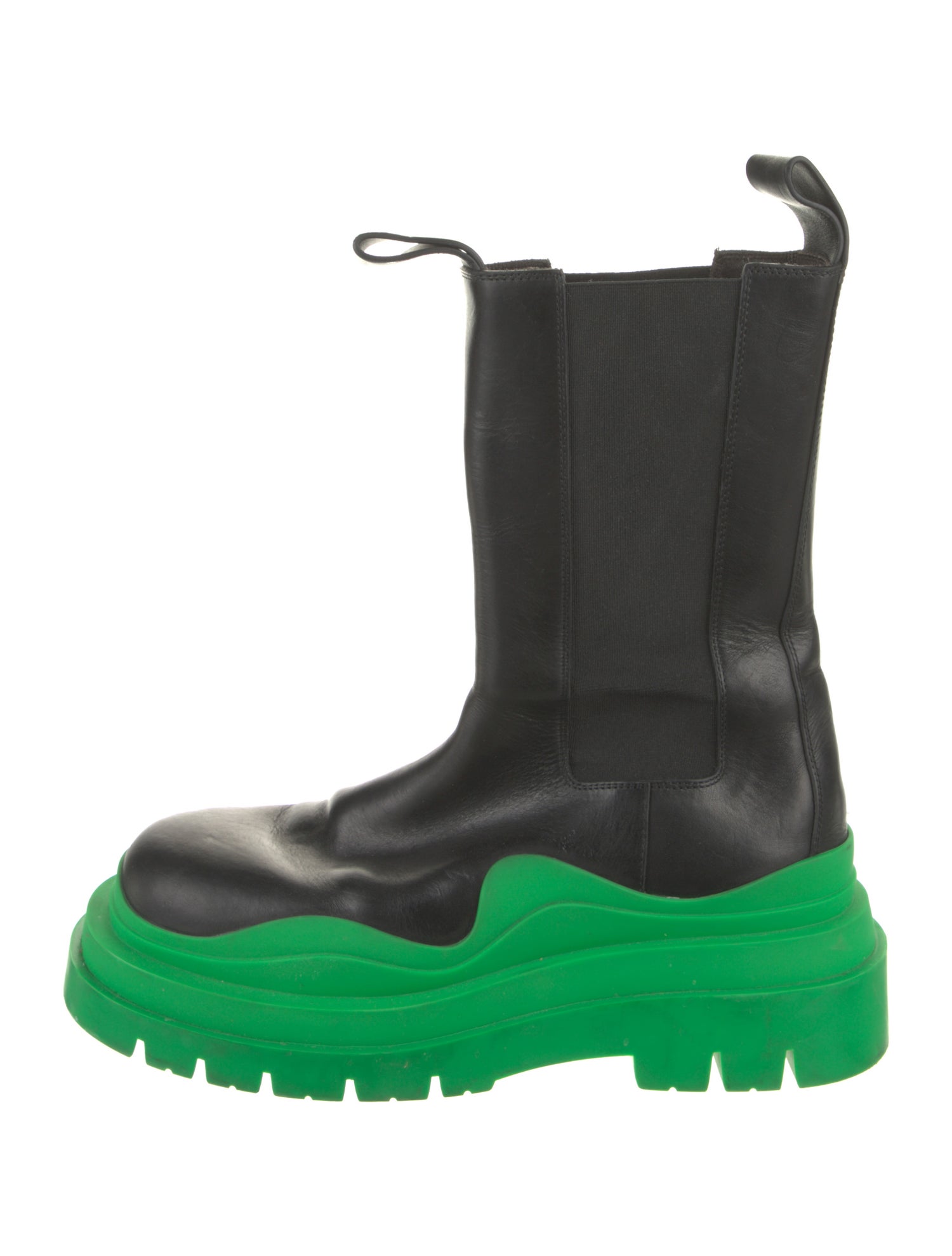 Bottega Veneta Leather Colorblock Pattern Combat Boots