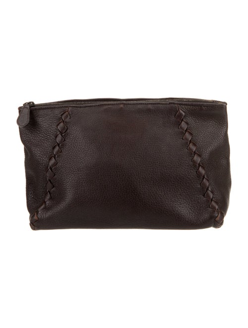 Bottega Veneta Leather Zip Top Pouch