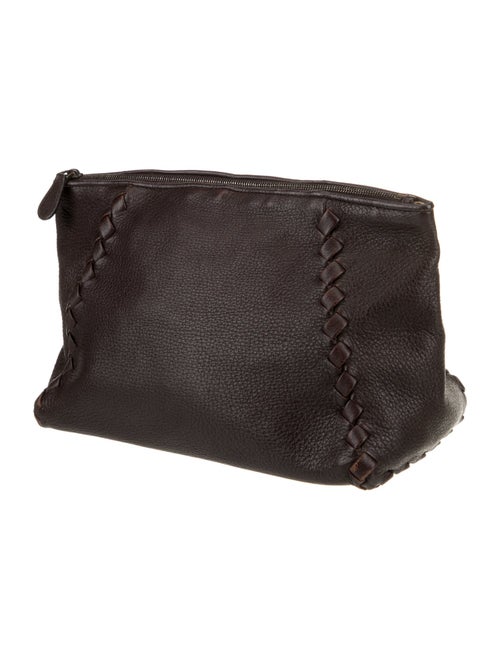 Bottega Veneta Leather Zip Top Pouch