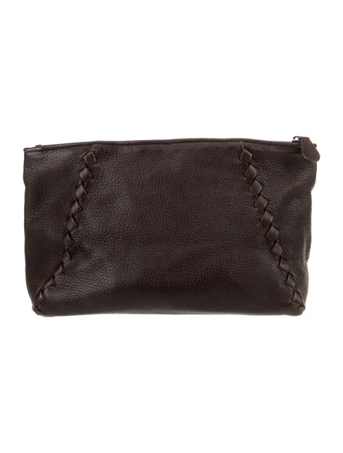 Bottega Veneta Leather Zip Top Pouch