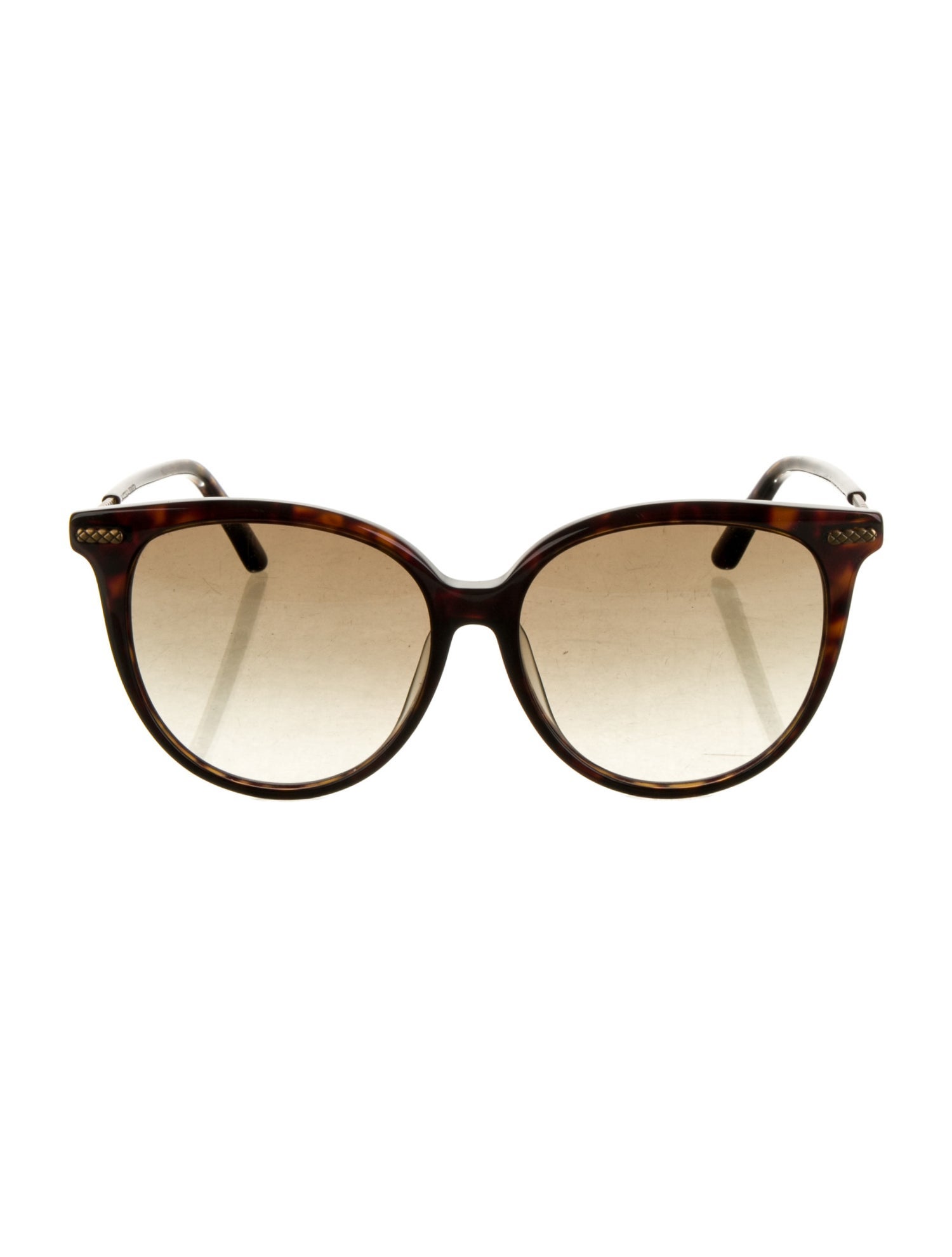 Bottega Veneta Intrecciato Weave Round Sunglasses