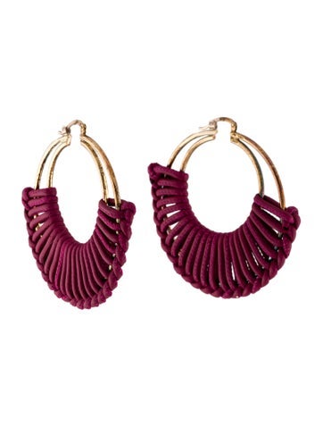 Bottega Veneta Hoop Leather Earrings