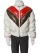 Bottega Veneta Lambskin Colorblock Pattern Puffer Coat