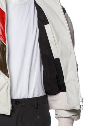 Bottega Veneta Lambskin Colorblock Pattern Puffer Coat