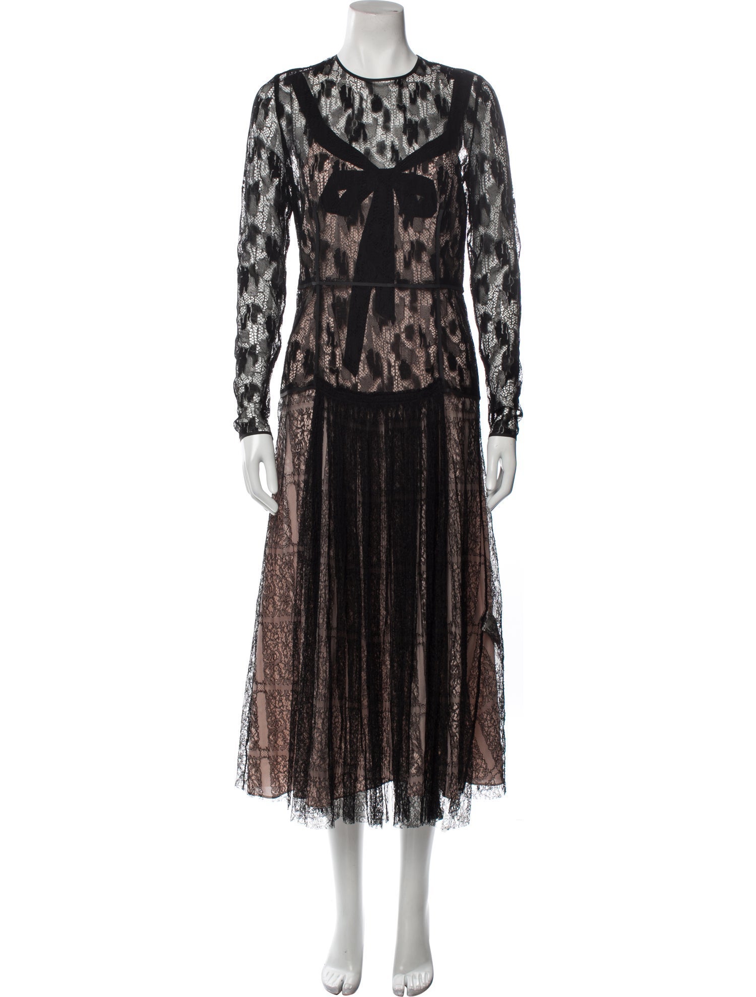 Bottega Veneta Lace Pattern Long Dress
