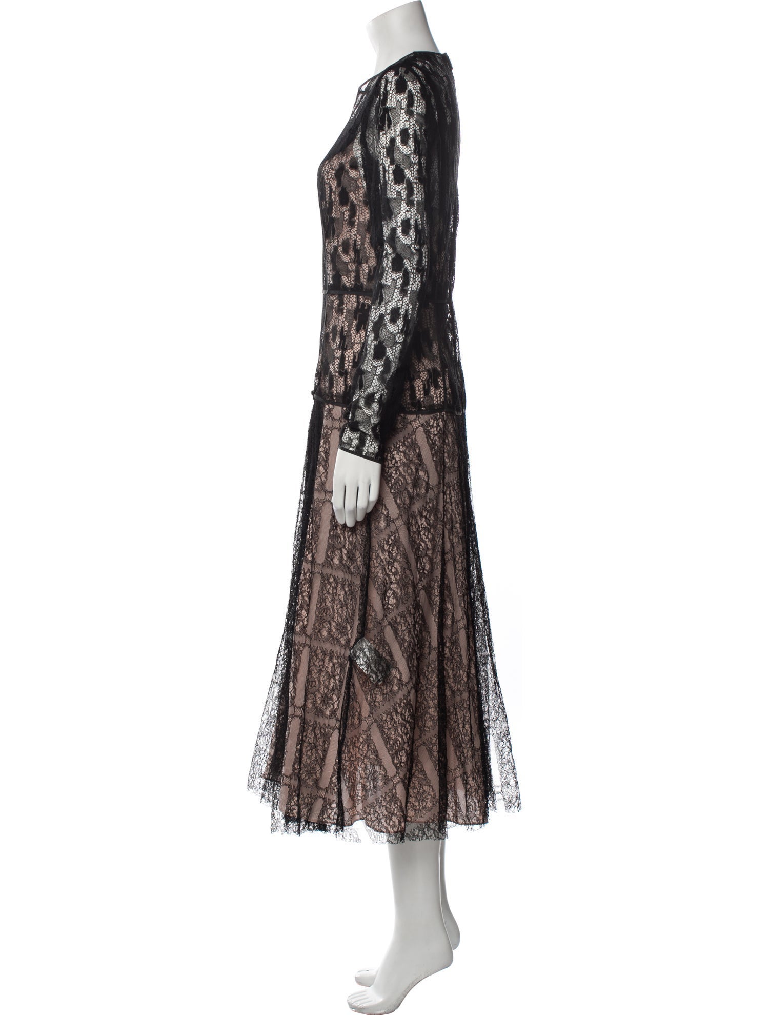 Bottega Veneta Lace Pattern Long Dress