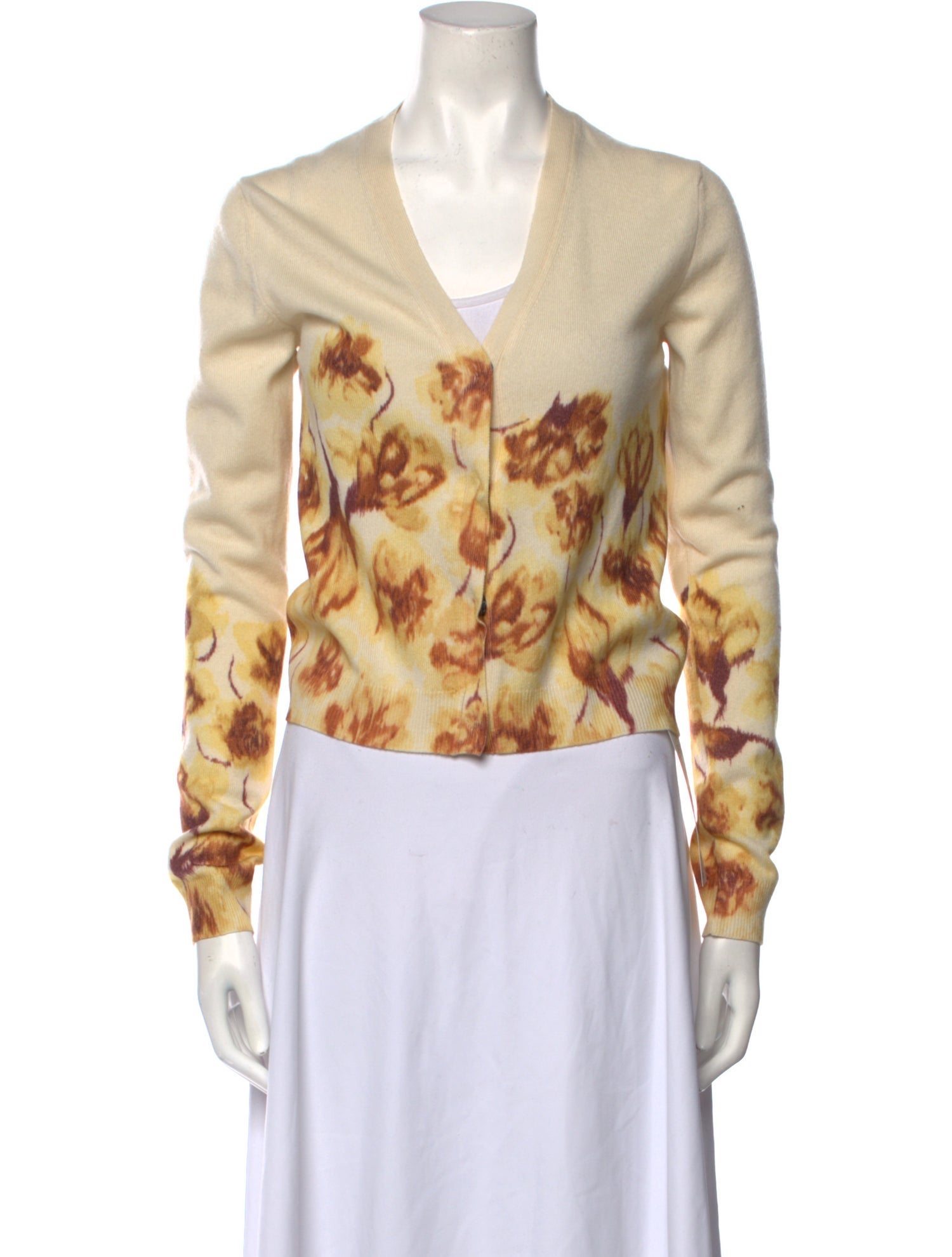 Bottega Veneta Cashmere Floral Print Sweater