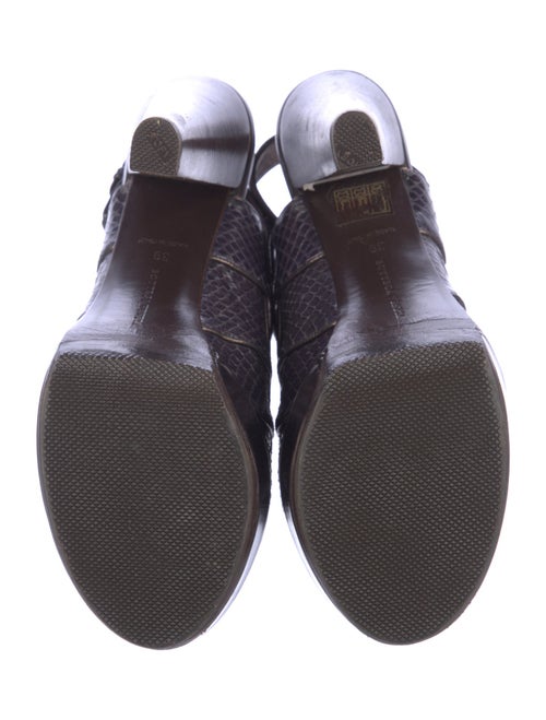 Bottega Veneta Snakeskin Studded Accents Slingback Pumps