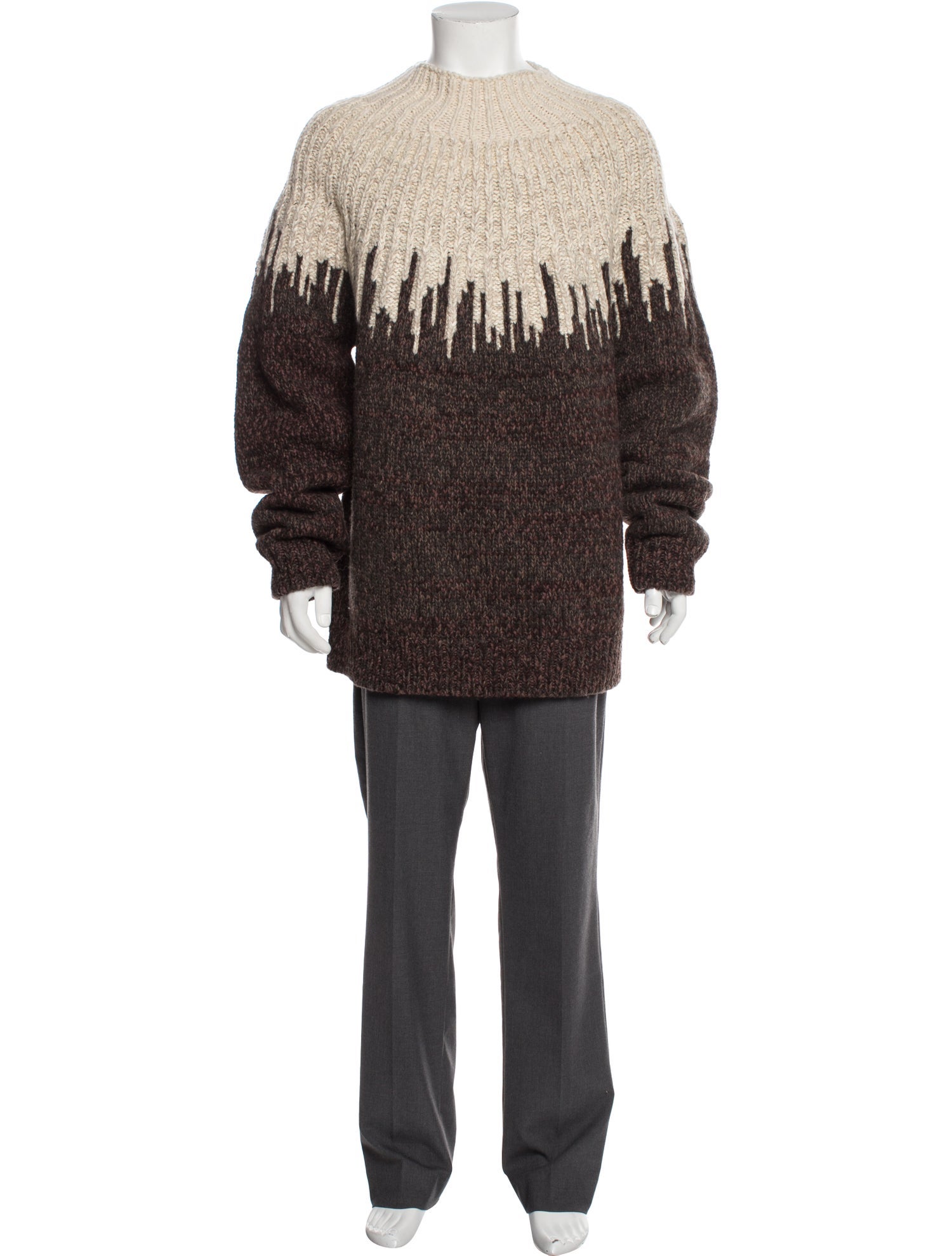 Bottega Veneta Wool Colorblock Pattern Pullover
