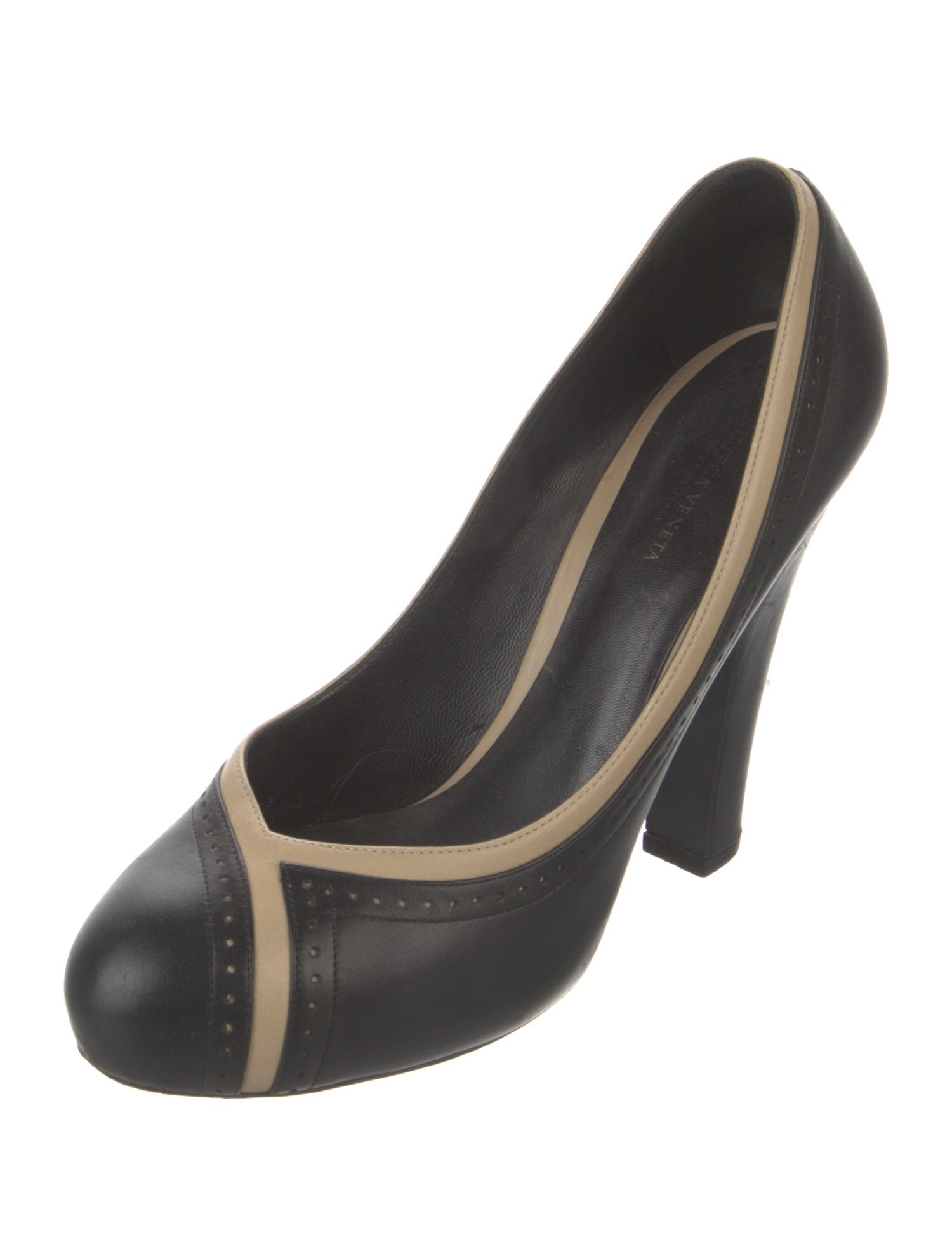 Bottega Veneta Leather Colorblock Pattern Pumps