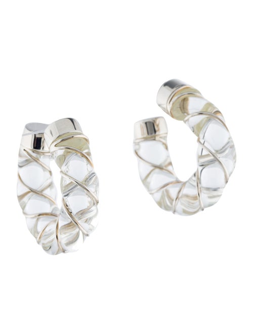 Bottega Veneta Twisted Glass Hoop Earrings