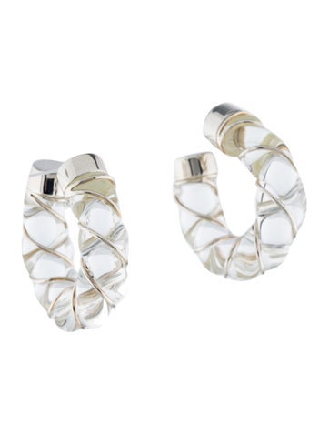 Bottega Veneta Hoop Twisted Glass Earrings