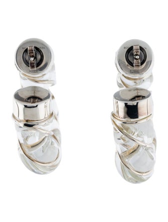 Bottega Veneta Twisted Glass Hoop Earrings