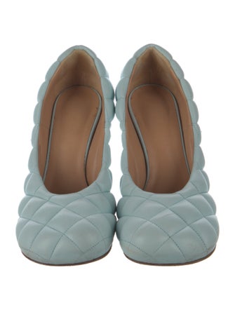 Bottega Veneta Quilted Pattern Leather Pumps