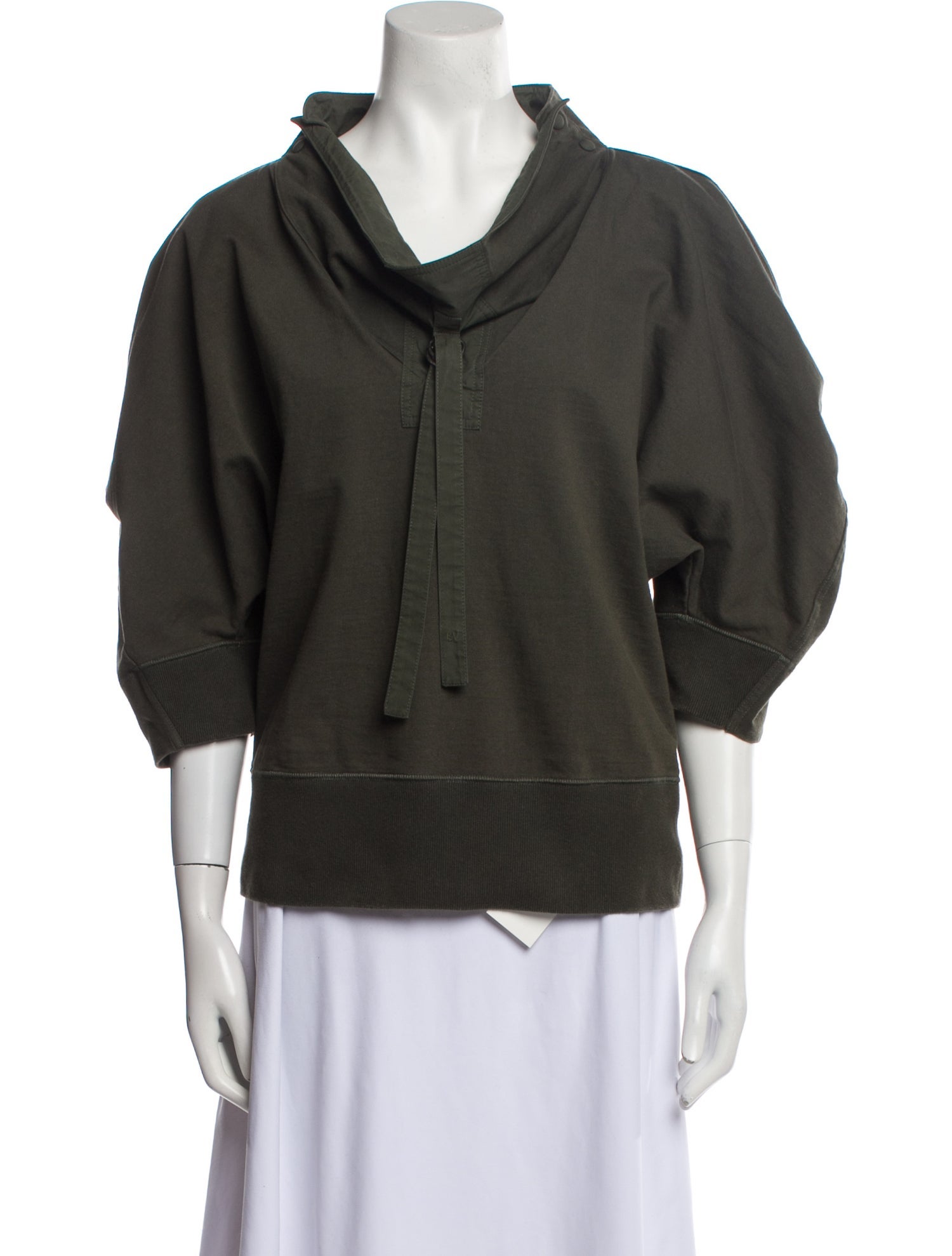 Bottega Veneta Cowl Neck Three-Quarter Sleeve Sweatshirt