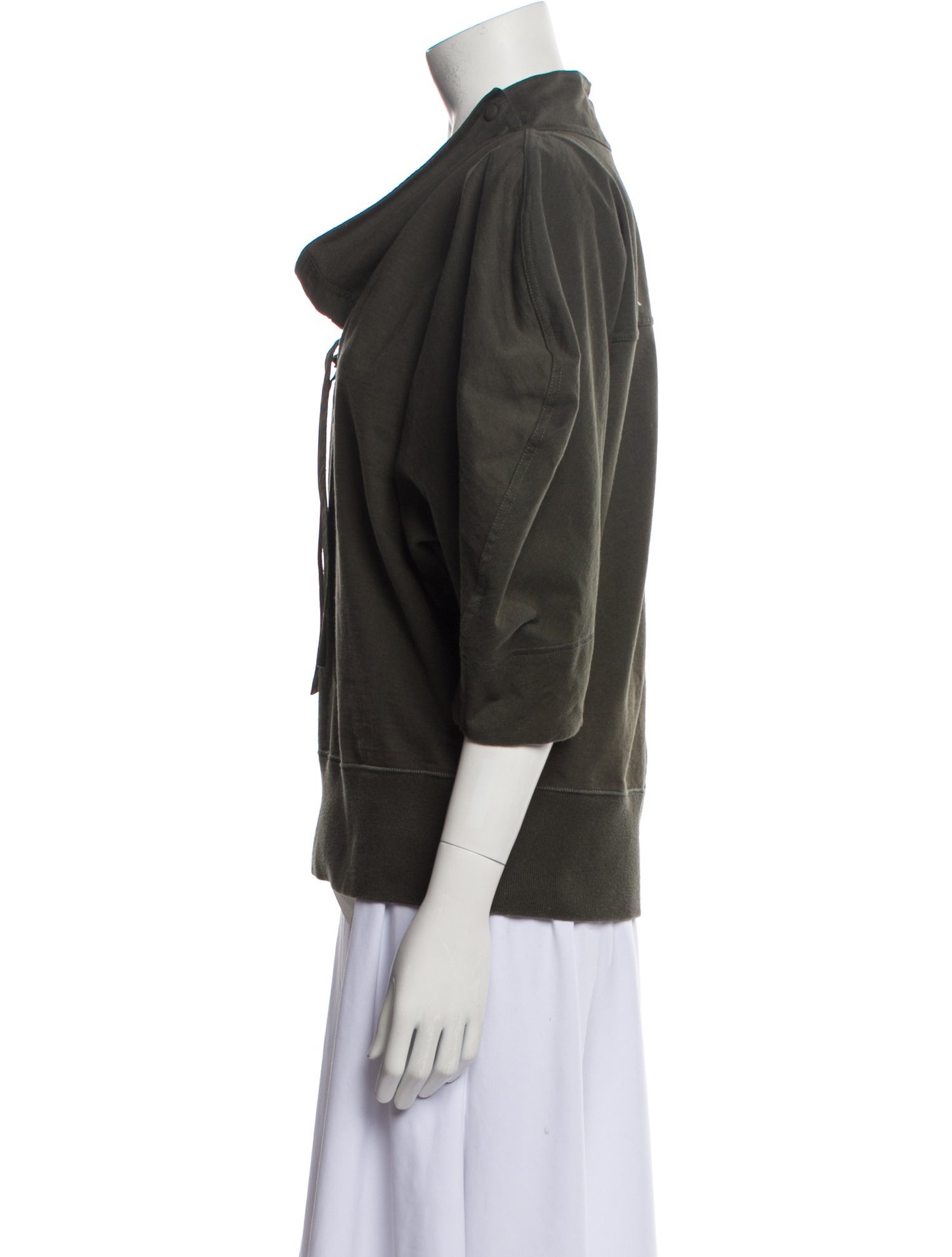 Bottega Veneta Cowl Neck Three-Quarter Sleeve Sweatshirt