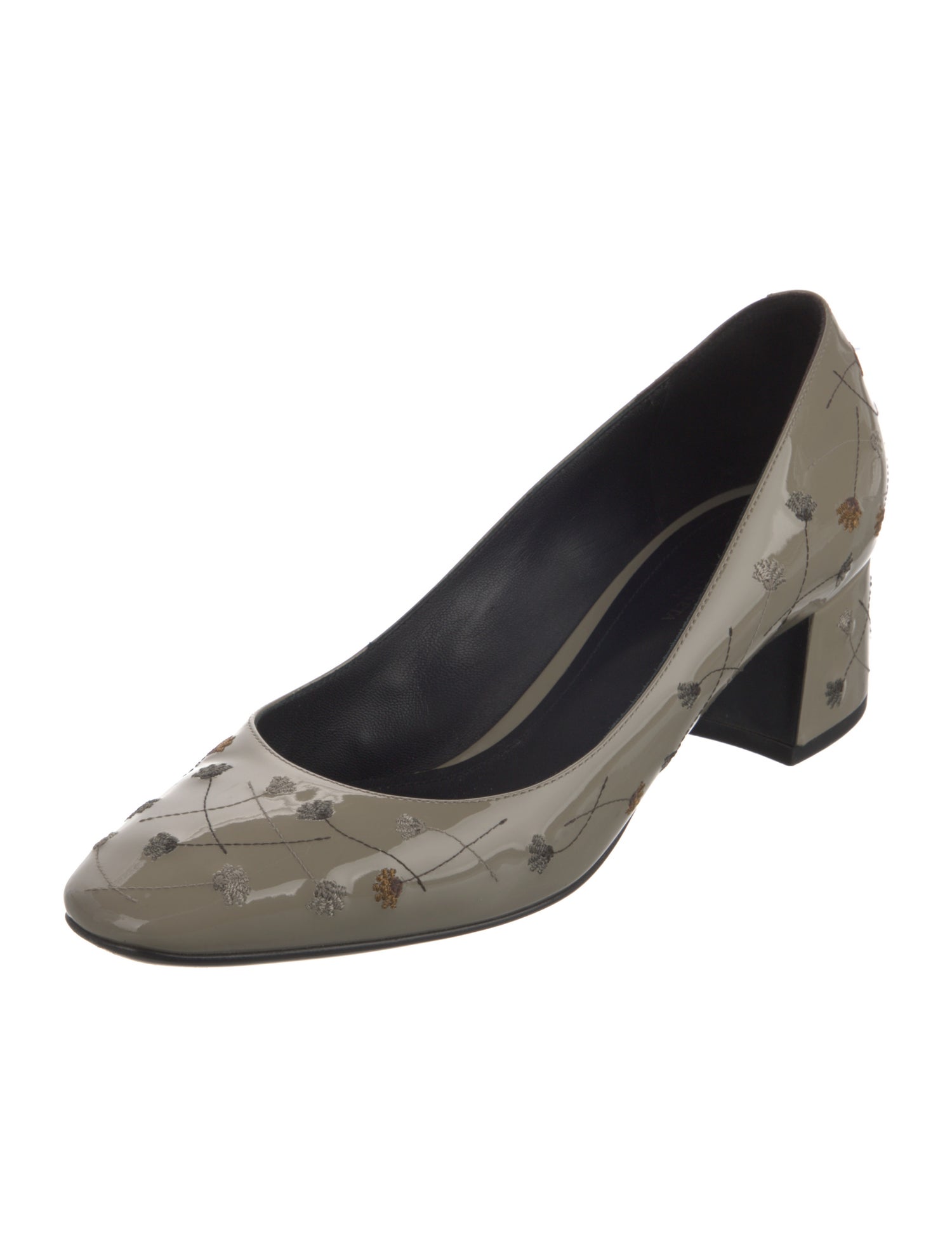Bottega Veneta Patent Leather Floral Print Pumps