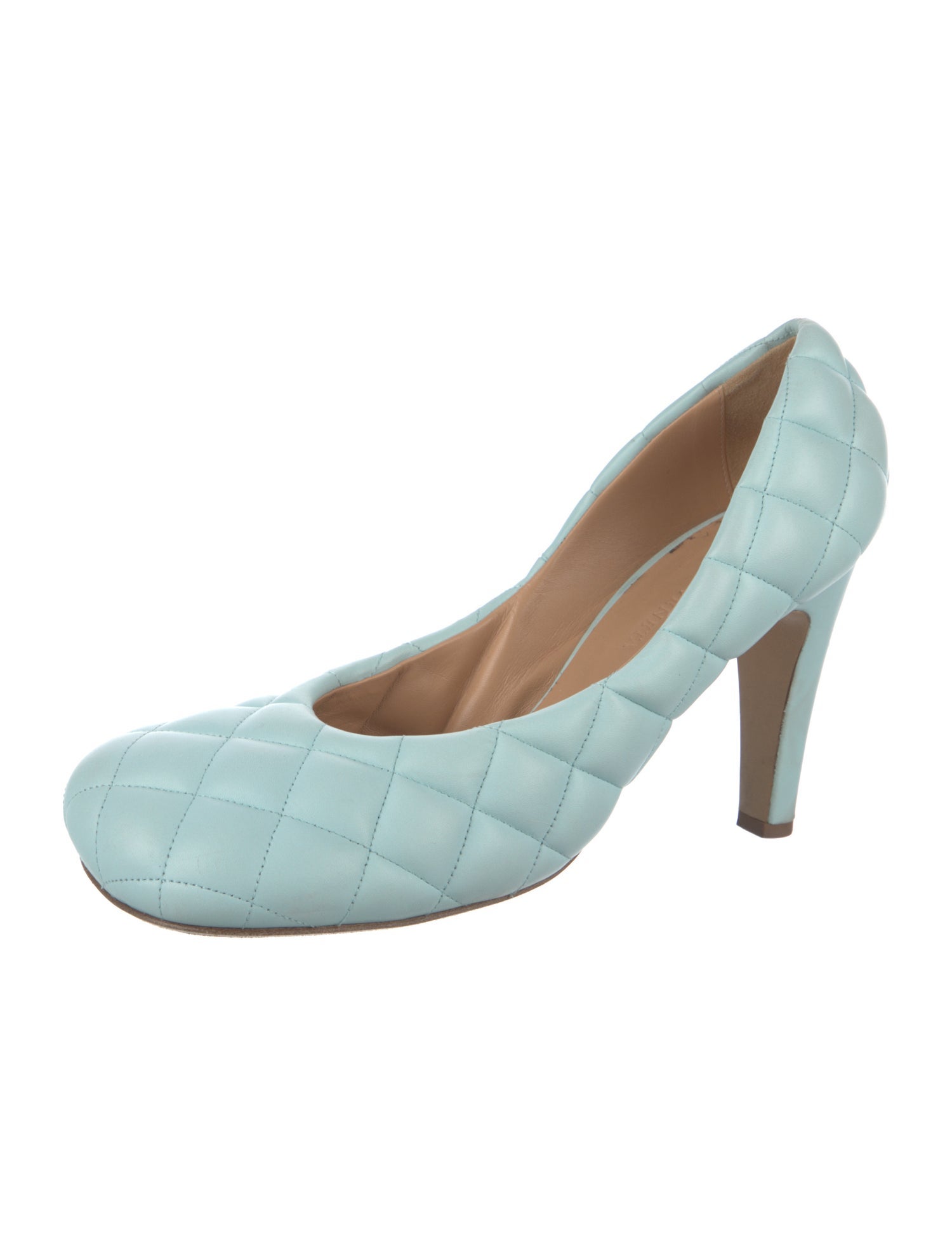 Bottega Veneta Quilted Pattern Leather Pumps