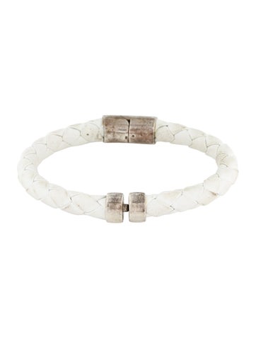 Bottega Veneta Bangle Leather Braided Hinged Bracelet